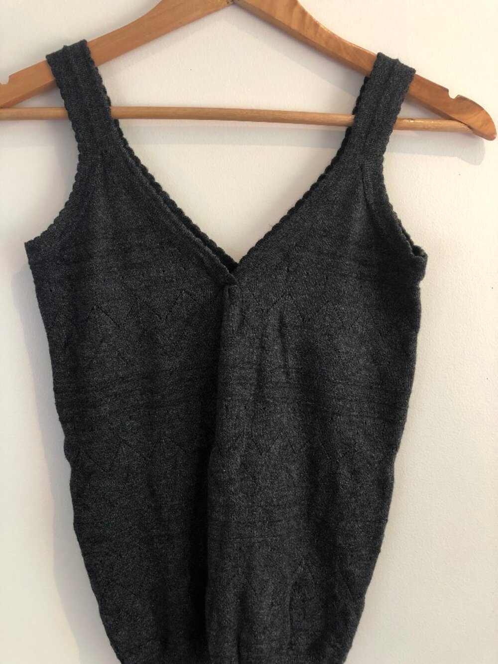 Pink Martini Soft Knit Charcoal Grey Tank Top | Size XS